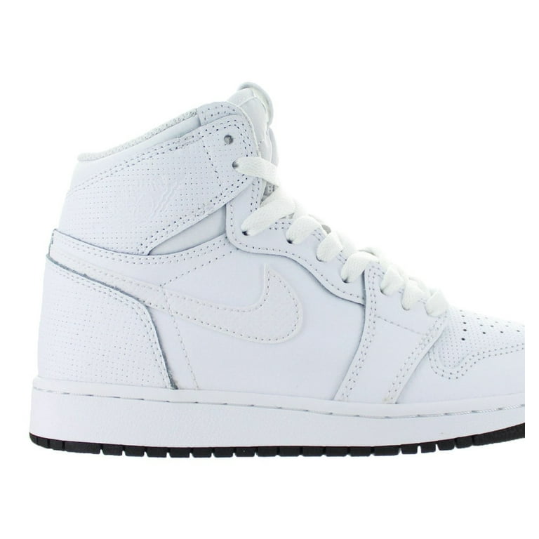 Kids Air Jordan 1 Retro High OG GS Perforated White Black 575441