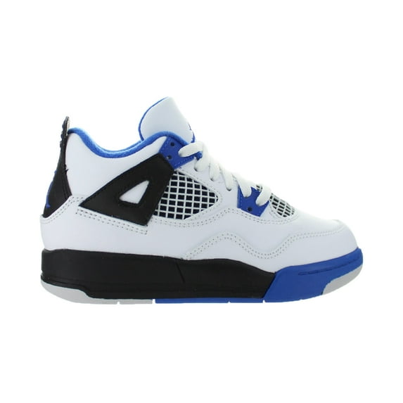Kids Air Jordan Retro 4 IV PS Motorsport White Game Royal Black 308499