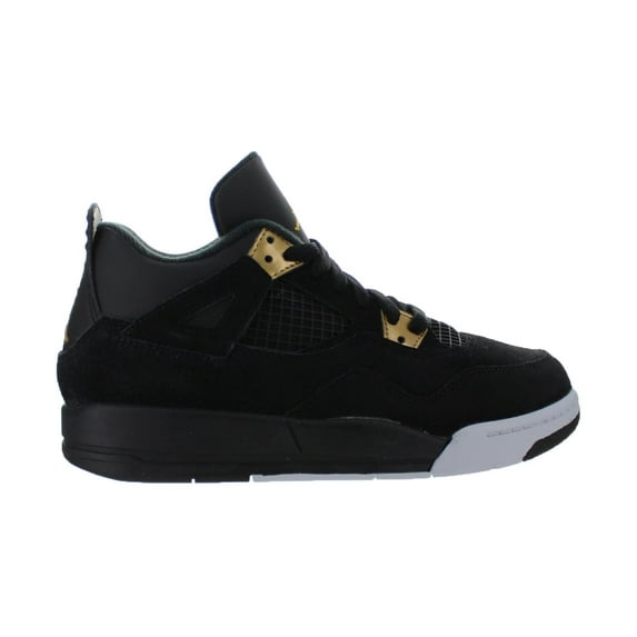 Kids Air Jordan Retro 4 IV PS Royalty Black Metallic Gold White 308499