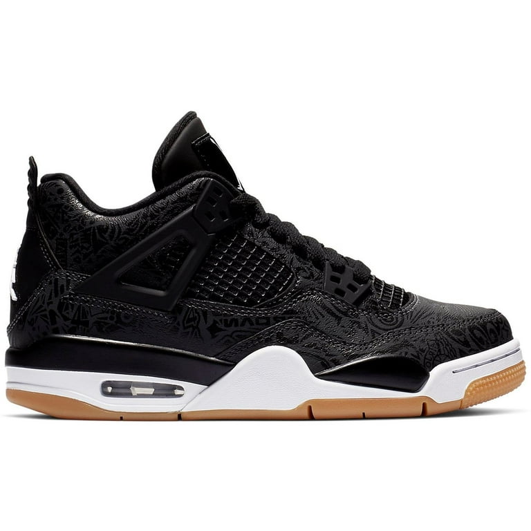 Kids Air Jordan Retro 4 IV SE GS Laser Black White Gum Light Brown