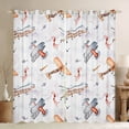thumbnail image 1 of Kids Airplane Blackout Curtains for Boys Girls Watercolor Aircraft Curtains & Drapes, Orange Grey Red Plane Curtains Flying Transportation Black Out Curtains, Cute Birds Window Drapes, 1 of 6