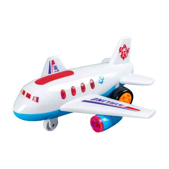 Kids Airplane Toys, Friction Powered Toddler Toy Airplane with Colorful LED Flashing Light, Gift for Boys Girls Ages 3-12