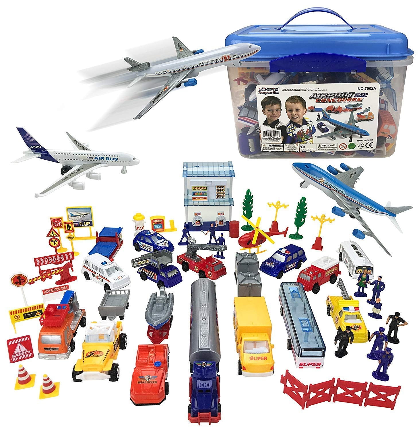 Kids Airport Playset 57 Piece PS02A Shop All Car Track Walmart
