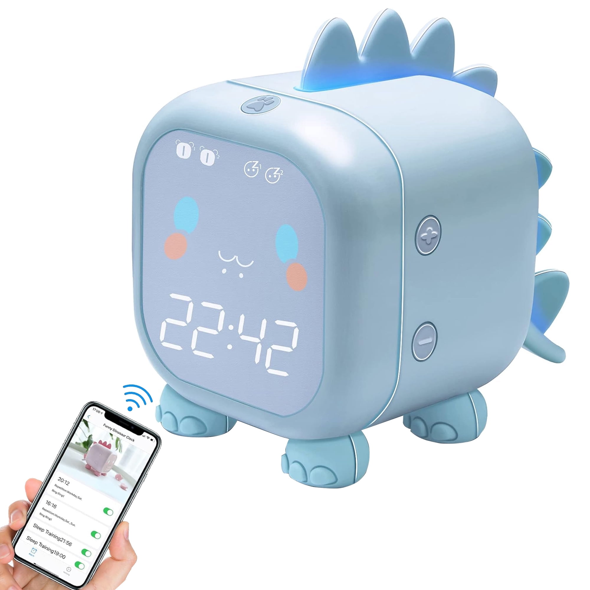 Kids Alarm Clock for Bedroom, Digital Alarm Clock for Kids, Toddler Sleep Training Clock with Night Lights, Bluetooth Digital Alarm Clock, Wake Up Light with USB for Boys Girls Birthday Gifts