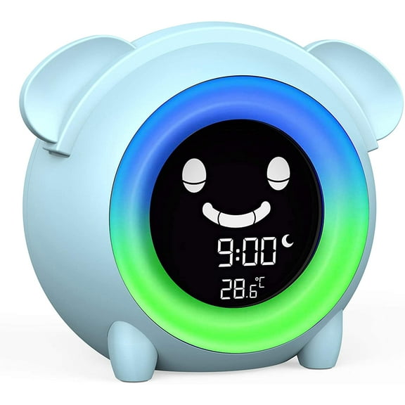 Kids Alarm Clock for Bedroom, Sleep Training Clock for Toddlers with Night Light, Sleep Sound Machine, NAP Timer, Digital Wake Up Clock, Desk Clock for Kids Girls Boys