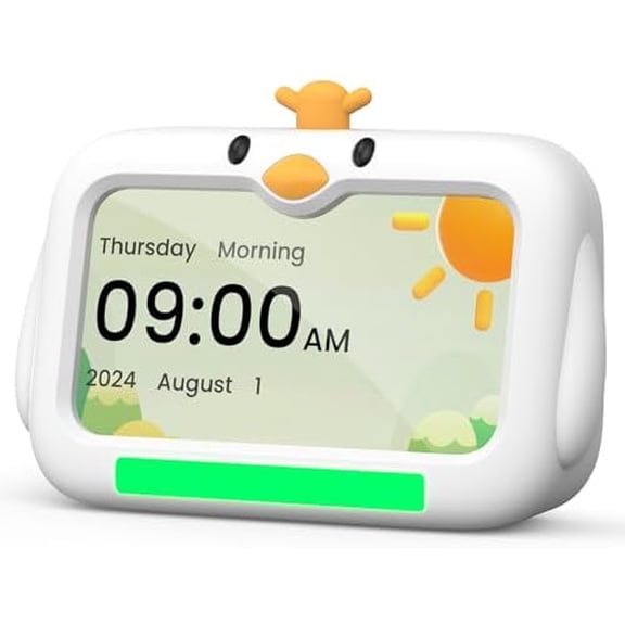 Kids Alarm Clock - OK to Wake Clock for Toddlers,7 Inch Sleep Training Clocks with Red/Green Lights, 8 Natural Sounds & 2 Levels Night Lights for Children.$$Home Decor, Kitchen, & Other