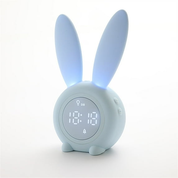 Kids Alarm Clock, Rabbit Digital Clocks with Night Light, Touch Control and Snoozing, Timed Fuction, for Girls Boys Bedroom