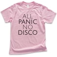 thumbnail image 1 of Kids All Panic No Disco Shirt, Youth Kids Boy Girl T-Shirt, Nervous Shirt, Introvert Shirt, Light Pink, Medium, 1 of 4