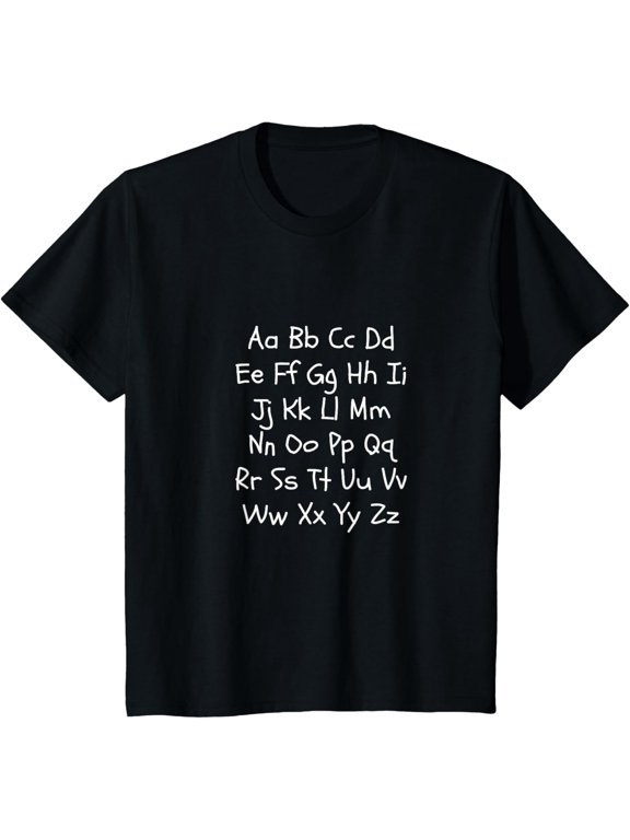 Kids Alphabet ABCs for children, toddler T-Shirt men and women can wear, black, white, gifts