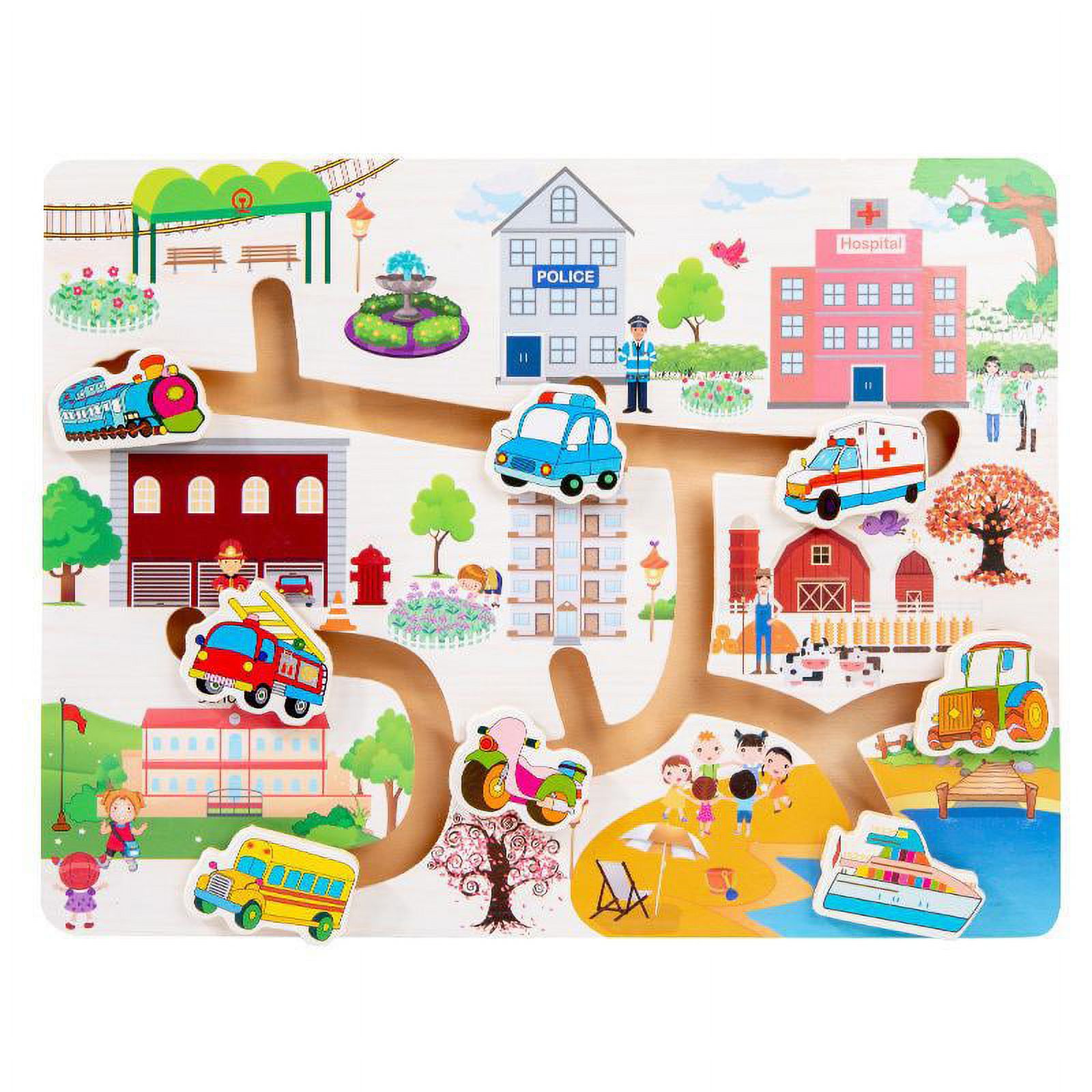 Kids Alphabets ABC Numbers 123 Jigsaw Puzzle Learning Toys Shapes