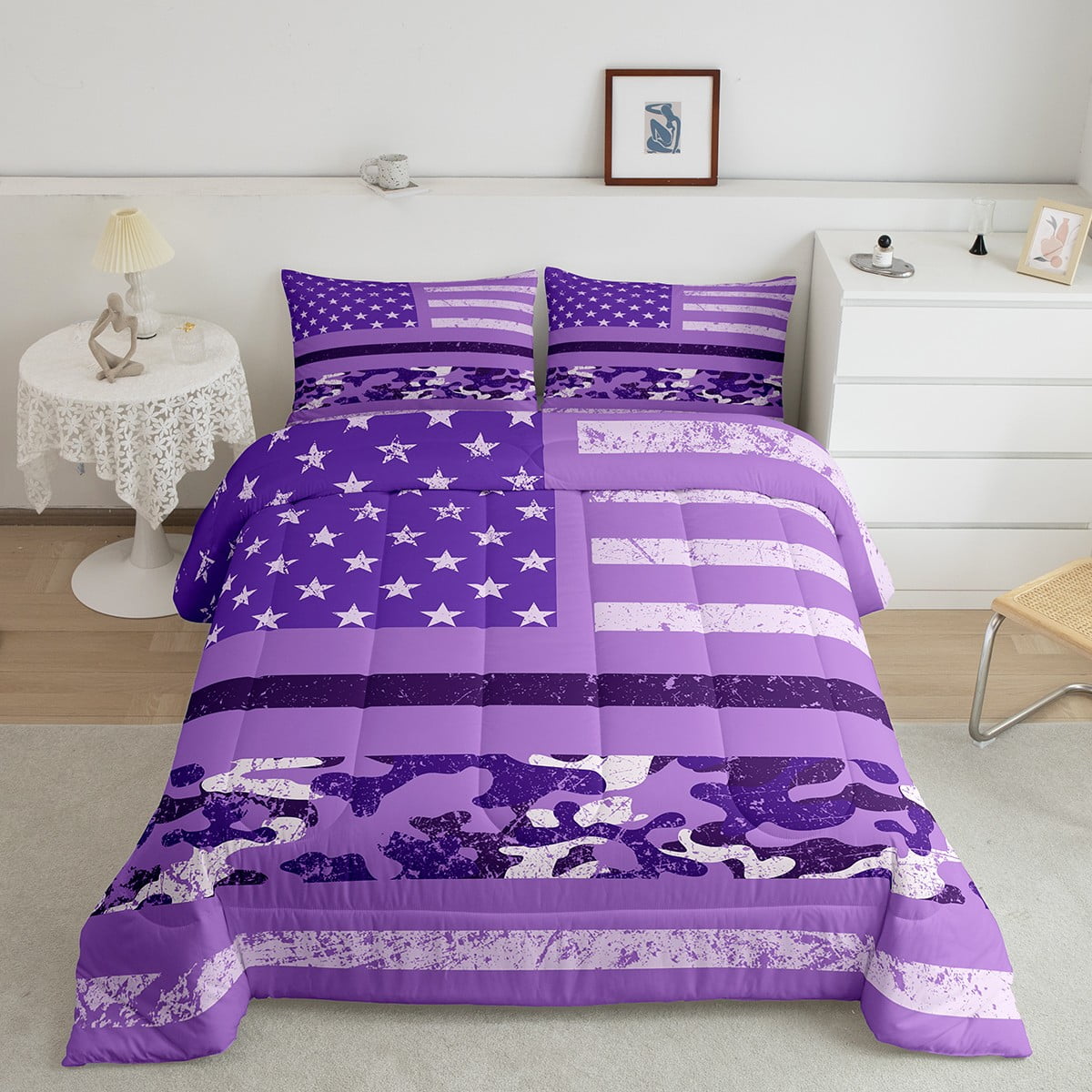 Kids American Flag Comforter Set Camo Military Bedding Comforter Sets