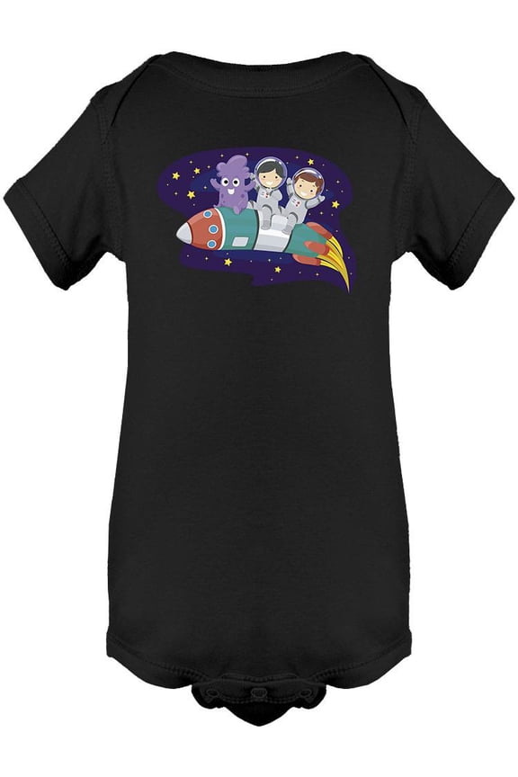 Kids And Alien On A Rocket Bodysuit Infant -Image by Shutterstock, Newborn