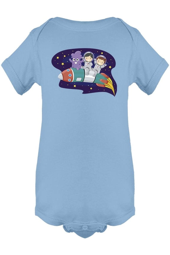 Kids And Alien On A Rocket Bodysuit Infant -Image by Shutterstock, Newborn