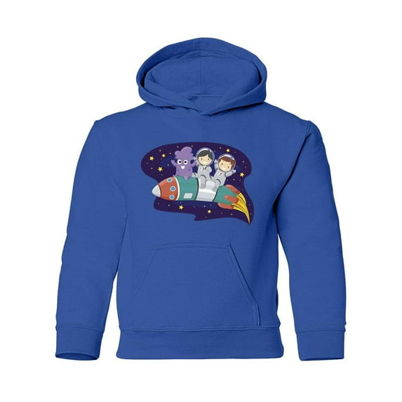 Kids And Alien On A Rocket Hoodie Juniors -Image by Shutterstock, x-Large