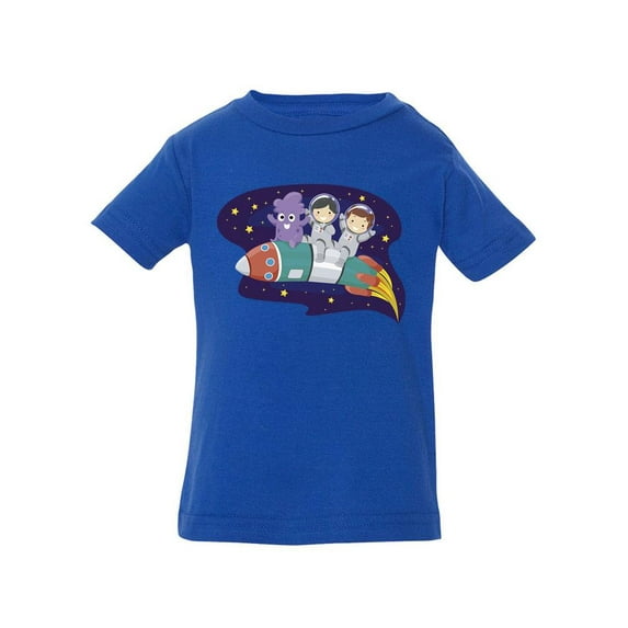 Kids And Alien On A Rocket T-Shirt Infant -Image by Shutterstock, 18 Months