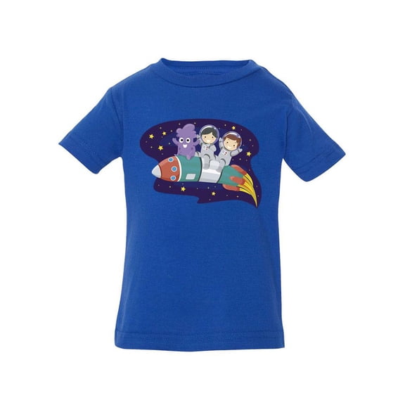 Kids And Alien On A Rocket T-Shirt Infant -Image by Shutterstock, 24 Months
