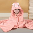 thumbnail image 1 of Kids Animal Hooded Bath Towel Soft Cartoon Cloak for Boys Girls,Orange,One Size, 1 of 3