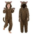 thumbnail image 1 of Kids Animal Onesie Pajamas Black Cat/Leopard with Hood and Paw for Halloween Christmas Party Homewear, 1 of 6