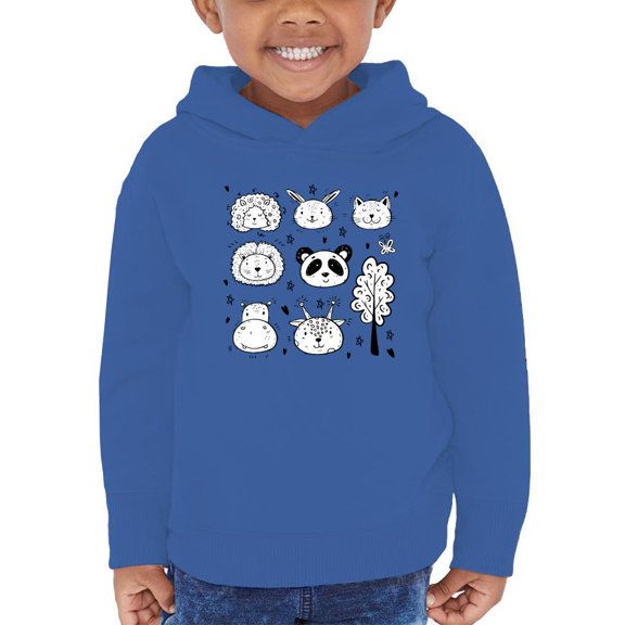 Kids Animals Drawing Hoodie Toddler -Image by Shutterstock, 5 Toddler