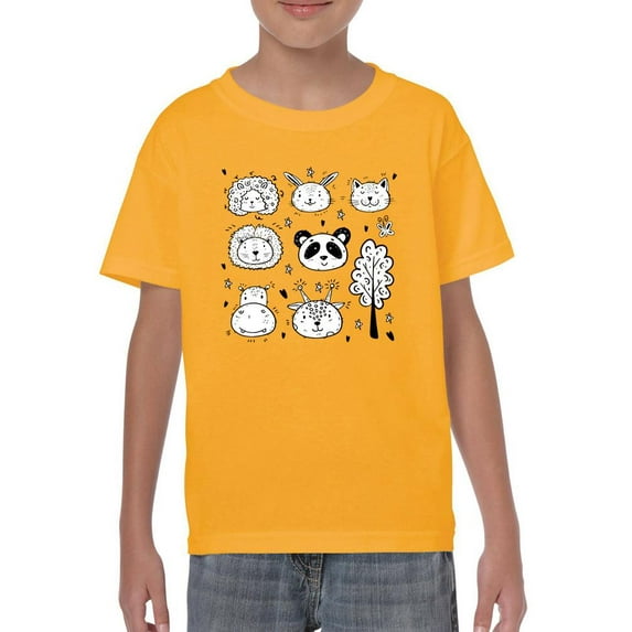 Kids Animals Drawing T-Shirt Juniors -Image by Shutterstock, Small
