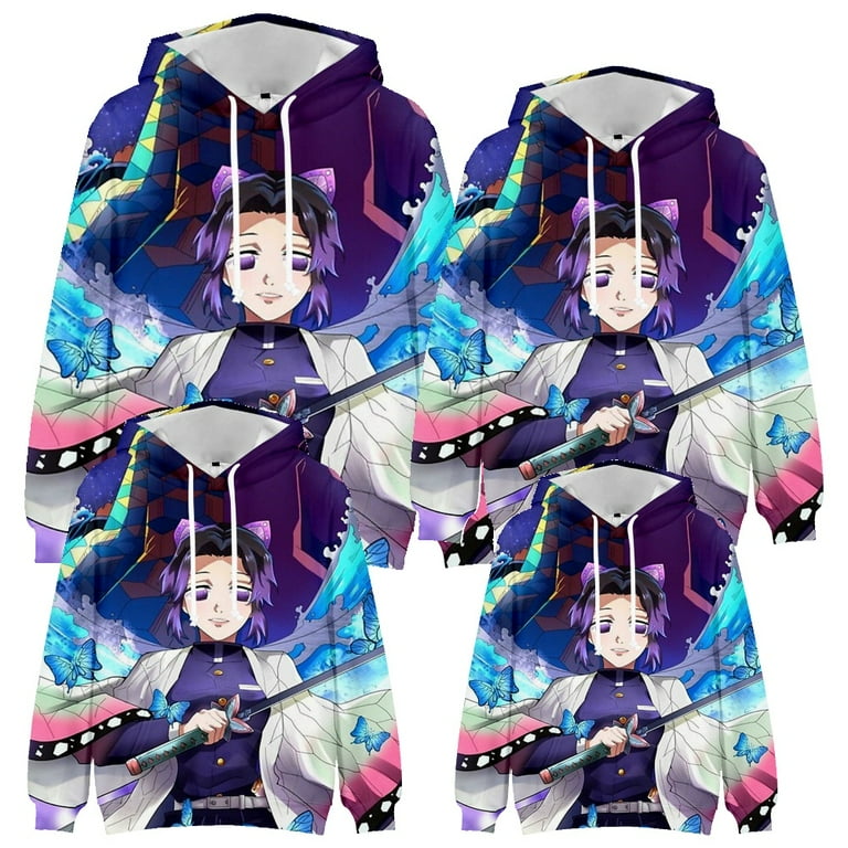 Kids Anime Demon Slayer Unisex Pullover Print Sweatshirt Pullover Teen Gift for Family Pullover Anime Character Sweatshirt