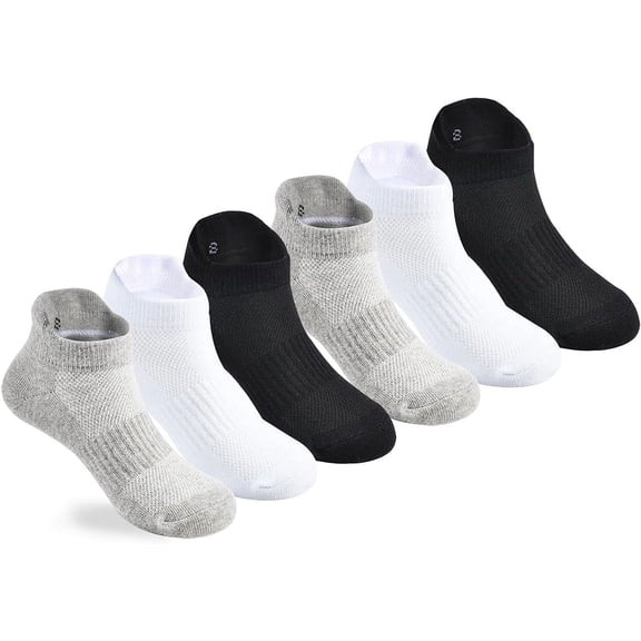 Kids Ankle Socks Thin Soft Athletic Low Cut Socks With Tab Boys Girls Ankle Socks 6 Pack
