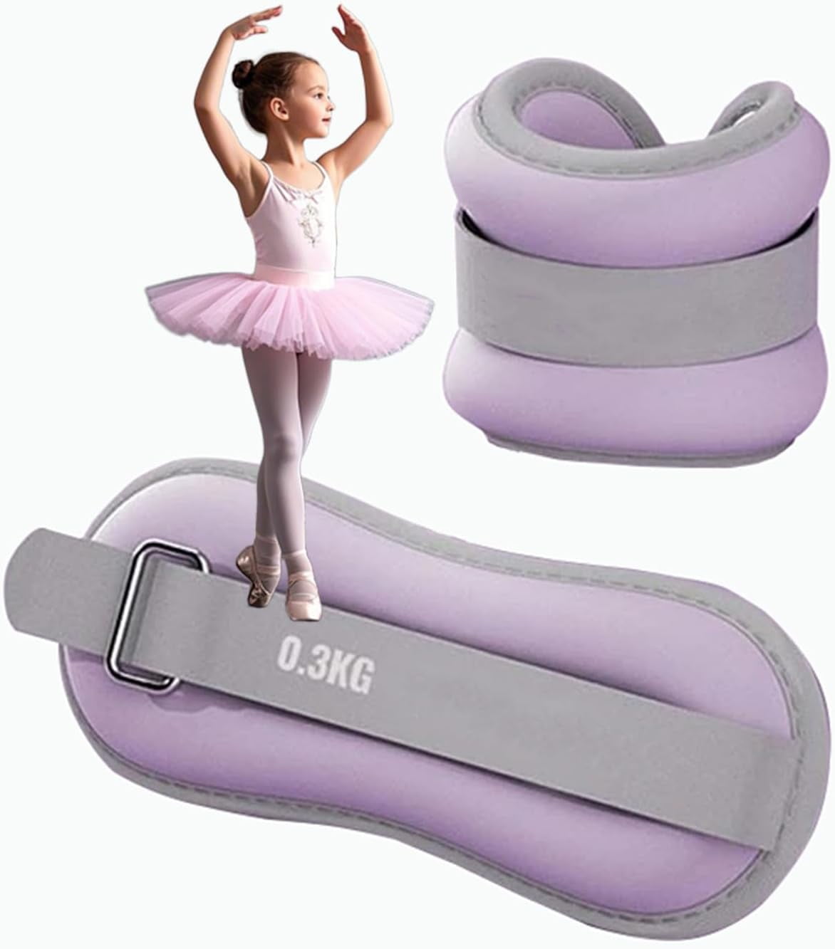 Kids Ankle and Wrist Weights - 0.3KG Leg Weights Set, Comfortable Iron Sand Filling, Adjustable Straps for Dance, Fitness, and Strength Training - Ideal for Children