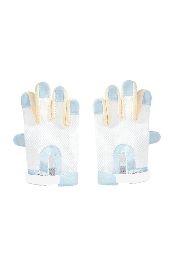 Kids Anti - Nail - Biting Finger Gloves, 5 - Finger Design For Children, 2 Packs In Cyan Blue Size S