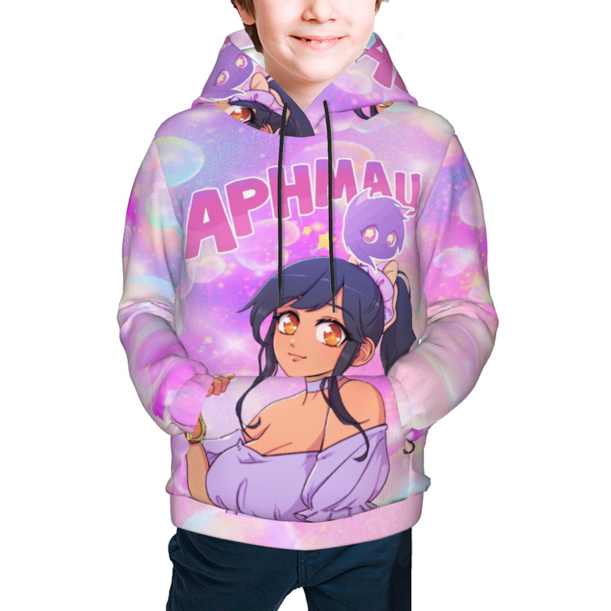 Kids Aphmau Pullover Hoodie With Pocket 3d Printed Novelty Anime Hooded