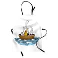 thumbnail image 1 of Kids Apron Cartoon Style Hare Family and a Hedgehog on a Sea Adventure Little Birds and Lantern, Unisex Kitchen Bib Apron with Adjustable Neck for Cooking Baking Gardening, Multicolor, by Ambesonne, 1 of 3