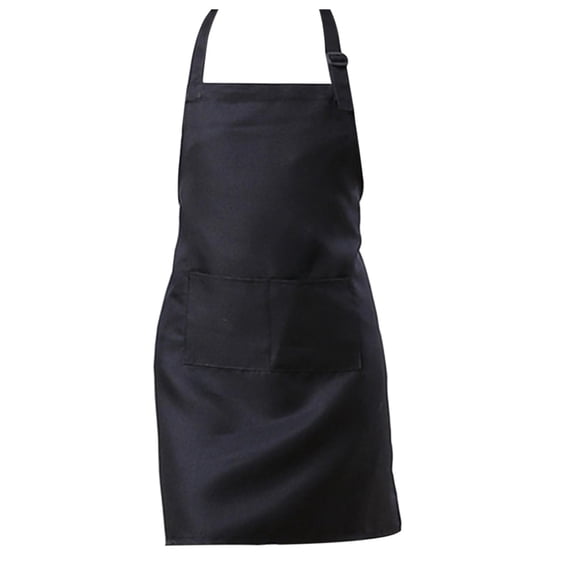Kids Apron Children's Chef Apron with Pocket, Unisex Kitchen Garden Bib Apron Painting Cooking Baking Apron for Girls Boys M Black