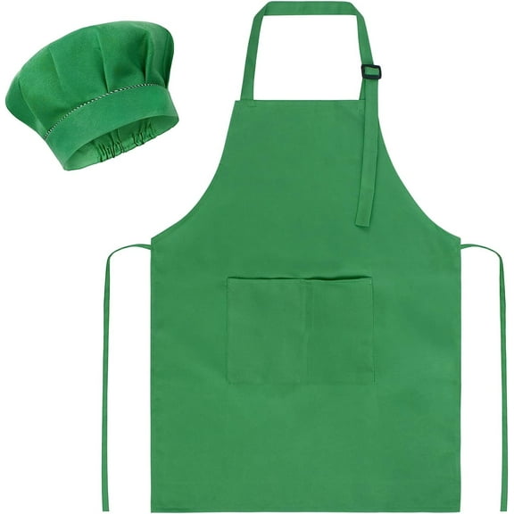 Kids Apron and Hat Set Children Chef Apron for Cooking Baking Painting