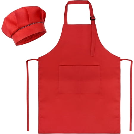 Kids Apron and Hat Set Children Chef Apron for Cooking Baking Painting