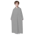 thumbnail image 1 of Kids Arabic Thobe Thobe Long Sleeve Hooded Embroidery Kaftan Robe With Zipper Up Boys Robe Grey 11 Years-12 Years, 1 of 4