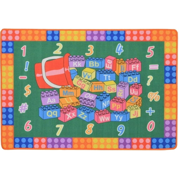 Kids Area Rug Carpet 5x7 Alphabet & Numbers Color & Shape Learning Educational Kids Rugs for Boys Girls Children Nursery Playroom Dcor