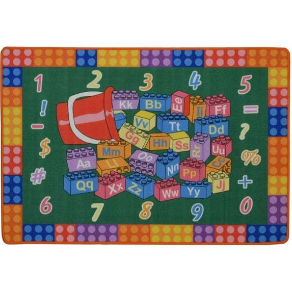 Kids Area Rug Carpet 8x10 Alphabet & Numbers Color & Shape Learning Educational Kids Rugs for Boys Girls Children Nursery Playroom Dcor