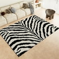 thumbnail image 1 of Kids Area Rugs Washable Home Modern Rugs Soft Non-slip Carpets Animal Print Zebra Area Rug For Living Room, Bedroom And Indoor Decoration, Kitchen Floor Mat, Black Grey-5x7ft, 1 of 8