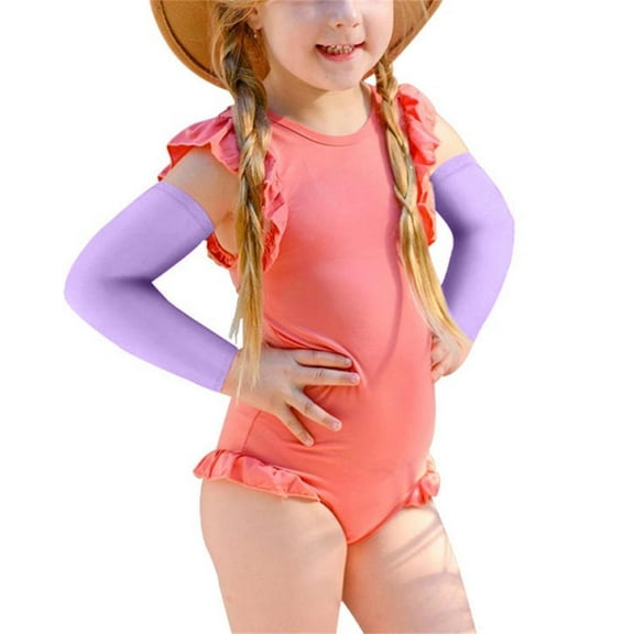 Kids Arm Sleeves Summer Anti-Slip Sun Protection Sleeve Arm Rash Guards Volleyball Running Cycling