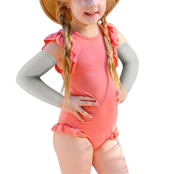 Kids Arm Sleeves Summer Anti-Slip Sun Protection Sleeve Arm Rash Guards Volleyball Running Cycling