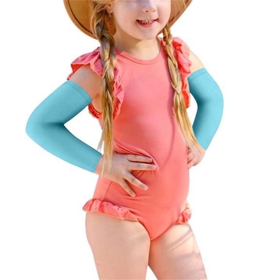 Kids Arm Sleeves Summer Anti-Slip Sun Protection Sleeve Arm Rash Guards Volleyball Running Cycling