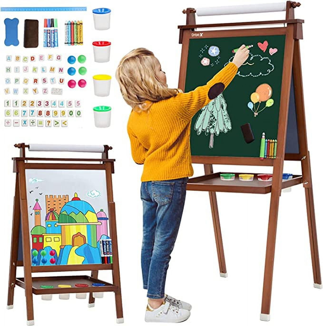 Kids Art Easel with Paper Roll Double Sided Toddler Children Easel
