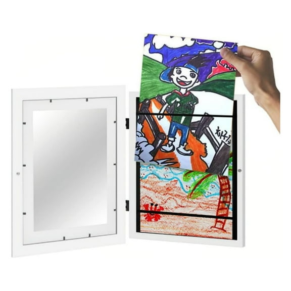 Kids Art Frame | 10" X 13.5" Kids Art Frames Front Opening Holds 150 Sheets | A4 Kids Artwork Frames Changeable | Kids Artwork Display Storage for Children Drawing Crafting - Black