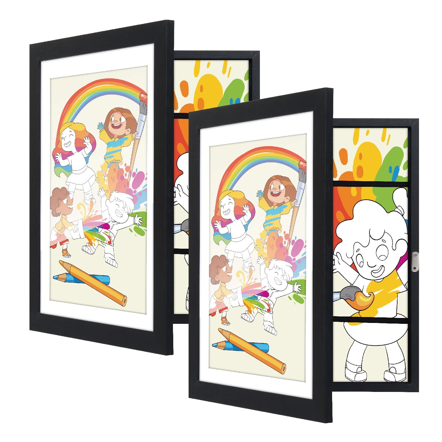 Kids Art Frames 8.5x11 Kids Artwork Frames Changeable, Black Artwork ...