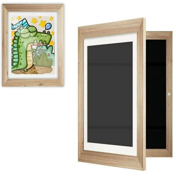 Kids Art Frames, Front Opening Picture Display, Changeable Holds Artwork Frame, A4 Artwork Frames for Children Photo Storage, Art Projects, Handicrafts Drawings, Schoolwork (Wood )