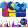 thumbnail image 1 of Kids Art Smocks 3 Pack Painting Smock with Long Sleeve and 3 Pockets for Age 3-8, 1 of 7