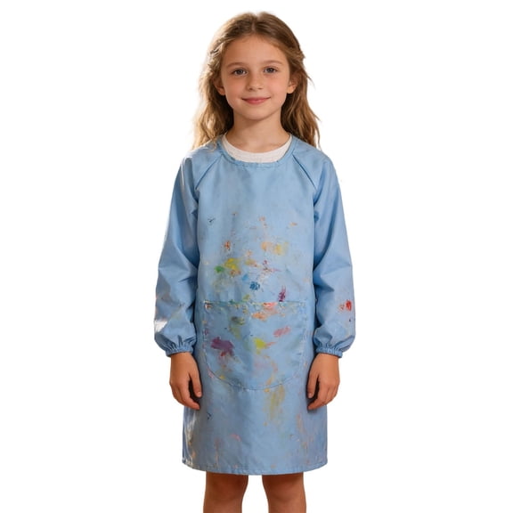 Kids Art Smocks Waterproof Painting Apron, Long Sleeves Crafting Artist Smock for Toddlers