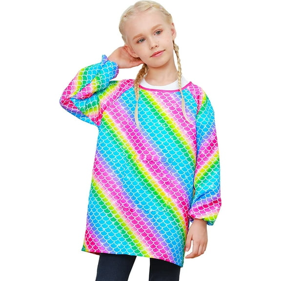 Kids Art Smocks for Painting, Waterproof Artist Rainbow Unicorn Aprons Paint Smocks Toddler Apron Smock for Child 3-12 Years