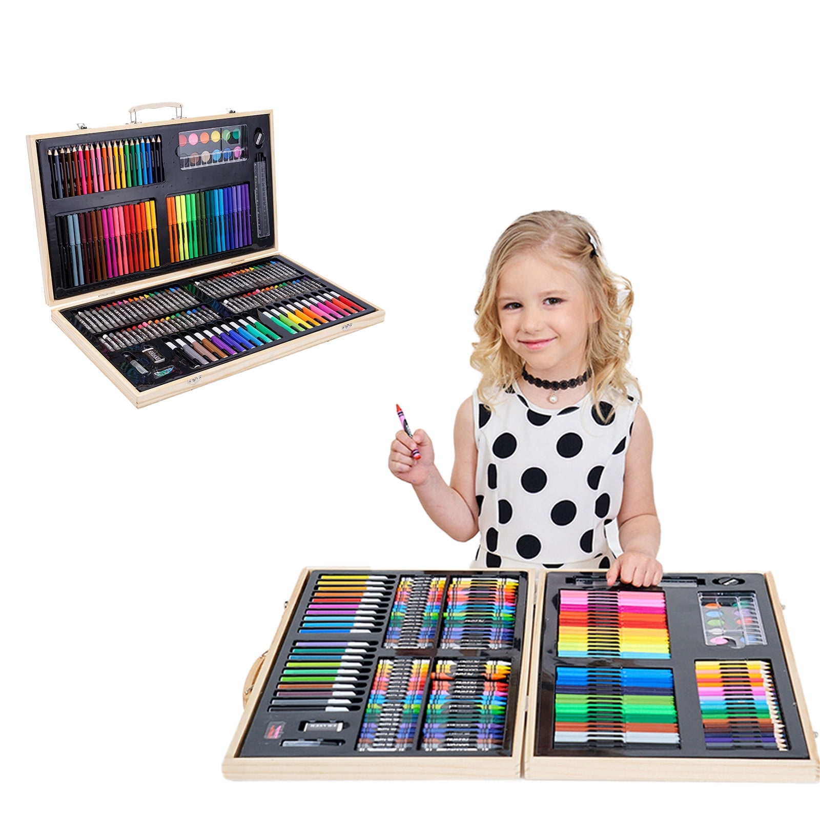 Kids Art Supplies Kit, Painting and Drawing Set for Ages 3 to 12, Ideal for Young Artists School Projects, Birthday Christmas GIft for Boys Girls 3 4 5 6-10 Years