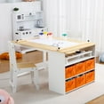 thumbnail image 1 of Kids Art Table and 2 Chairs,Toddler Craft and Play Wood Activity Table With Storage Bins, Drawing Desk, Kids Activity Table and Study Table, Activity & Crafts for Children Wooden Furniture, 1 of 6