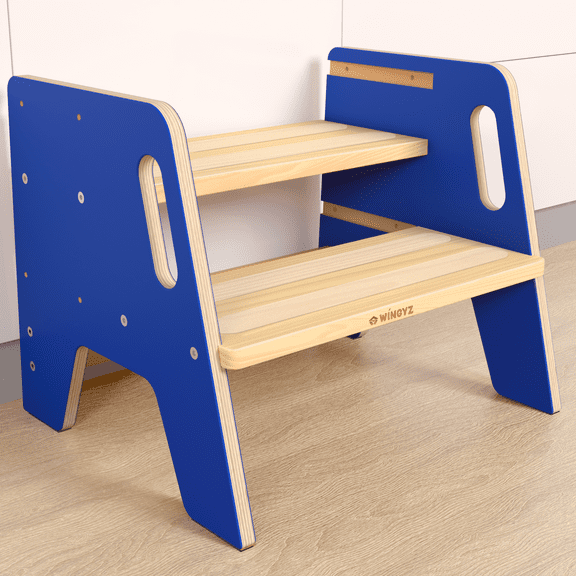 Wooden Step Stool, Toddler Kitchen Stool Helper Bathroom Portable Pine Wood Anti-slip Foot Stools Step Ladder Adults Kids